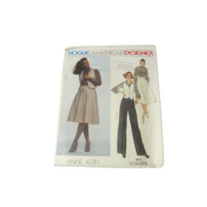 Anne Klein Vintage Women's Sewing Pattern 1617 Skirt Vest Pants Size 16